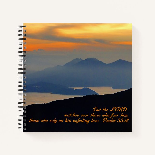 Psalms 33:18 Inspirational Notebook (Front)