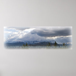 Psalms 34:4 panorama light vignette poster