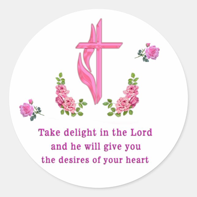 Psalms 37:4  classic round sticker (Front)
