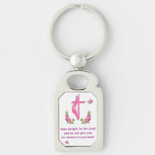 Psalms 37:4 Take delight in the Lord  Key Ring