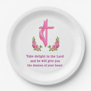 Psalms 37:4 Take delight in the Lord  Paper Plate