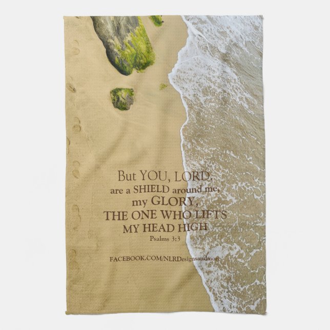 Psalms 3:3 My Shield Tea Towel (Vertical)