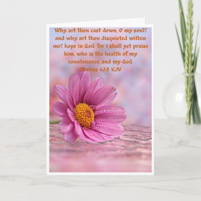 Psalms 43 v5 faith, uplifting inspirational  note card (Front)