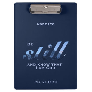 Psalms 46:10 Verse Be still blue mountain add name Clipboard