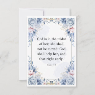 Psalms 46:5 Bible Verse God Is Within Her KJV Thank You Card