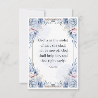 Psalms 46:5 Bible Verse God Is Within Her KJV Thank You Card