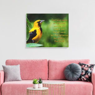 Psalms 55:22 Inspirational Canvas Print