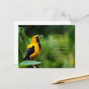 Psalms 55:22 Inspirational Postcard