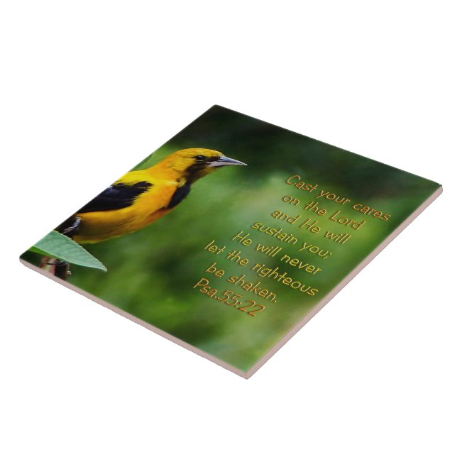 Psalms 55:22 Inspirational Tile (Side)