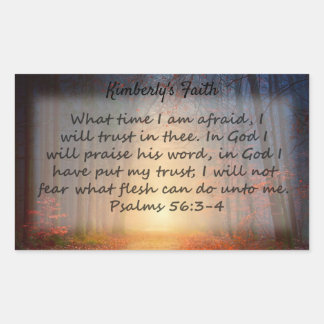Psalms 56: 3-4 rectangular sticker