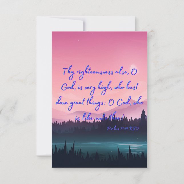 Psalms 71:19 KJV Bible Verse Pic Flat Greeting Card (Front)