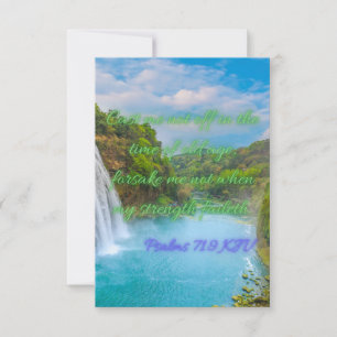 Psalms 71:9 KJV Bible Verse Pic Flat Greeting Card
