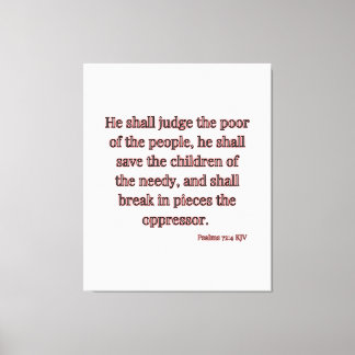 Psalms 72:4 Bible Verse KJV Wall Art