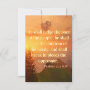 Psalms 72:4 KJV Bible Verse Pic Flat Greeting Card