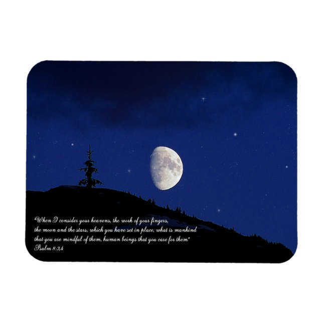 Psalms 8:3,4 Scripture Inspirational Magnet (Horizontal)