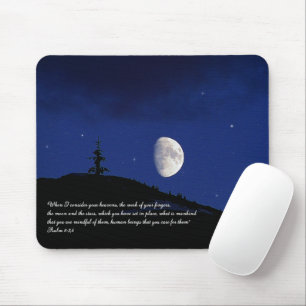 Psalms 8:3,4 Scripture Inspirational Mouse Pad