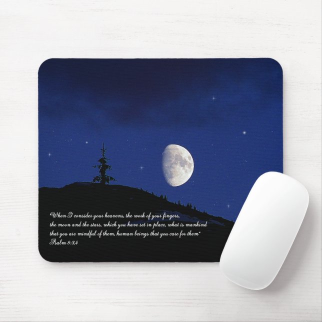 Psalms 8:3,4 Scripture Inspirational Mouse Pad (With Mouse)