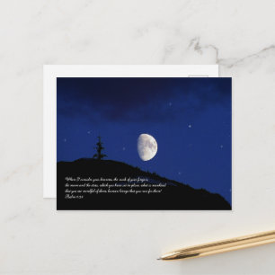 Psalms 8:3,4 Scripture Inspirational Postcard