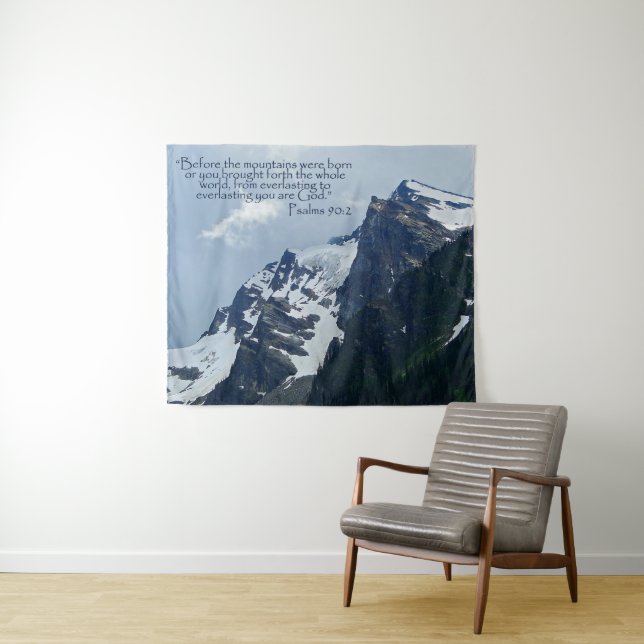 Psalms 90:2 Rocky Mountains Inspirational Tapestry (In Situ (Horizontal))