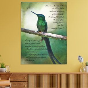 Psalms 91:1-4 Inspirational Canvas Print