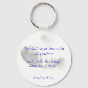 Psalms 91:4 He shall cover thee with his feathers Key Ring