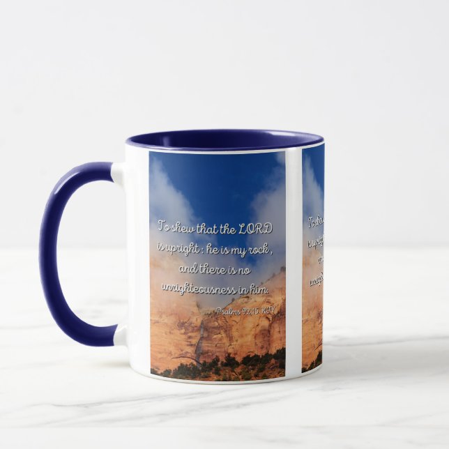 Psalms 92:15 Bible Verse Two-Tone Mug (Left)