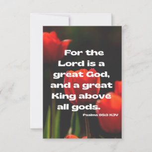 Psalms 95:3 KJV Bible Verse Pic Flat Greeting Card