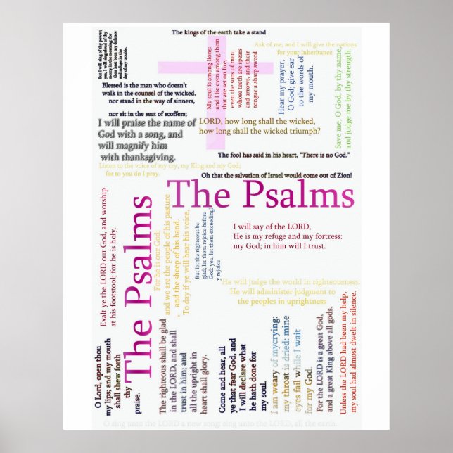 Psalms Bible   Related Text Poster (Front)