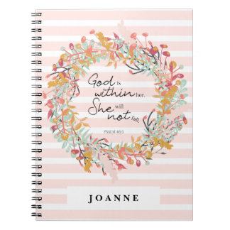 Psalms devotional notebook women floral wreath