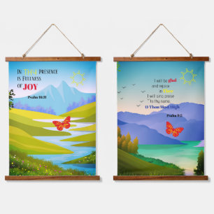 Psalms of Joy Wood Topped Wall Tapestry