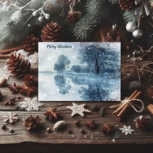 Psalms Verse Winter Wonderland Woodlands Christmas Holiday Card