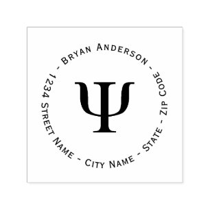 Psi Symbol Return Address Self-inking Stamp