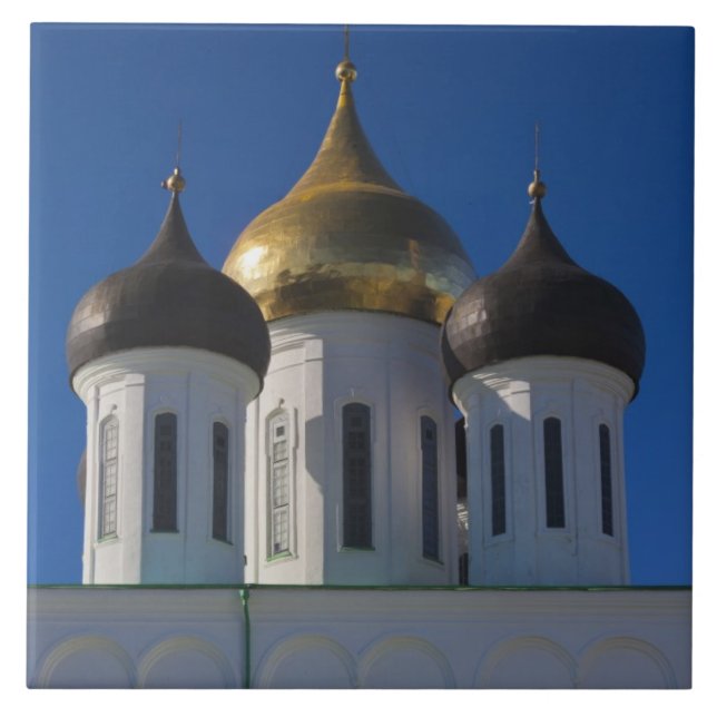 Pskov Kremlin and Trinity Cathedral Tile (Front)