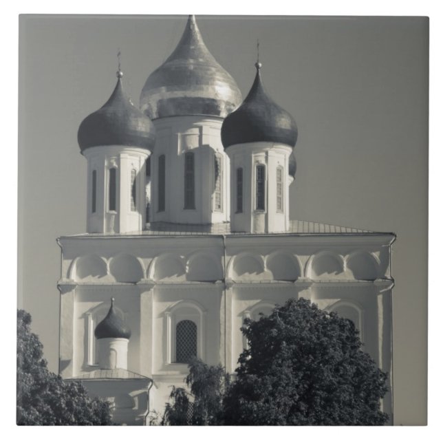 Pskov Kremlin and Trinity Cathedral Tile (Front)