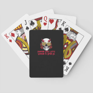 PSL Pumpkin Spice Latte Season Autumn Skull  Playing Cards