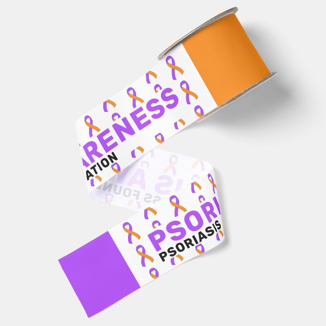 Psoriasis Awareness Pattern Ribbon Grosgrain Ribbon (Front+Back)