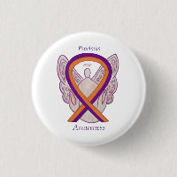 Psoriasis Awareness Ribbon Angel Custom Pin Button
