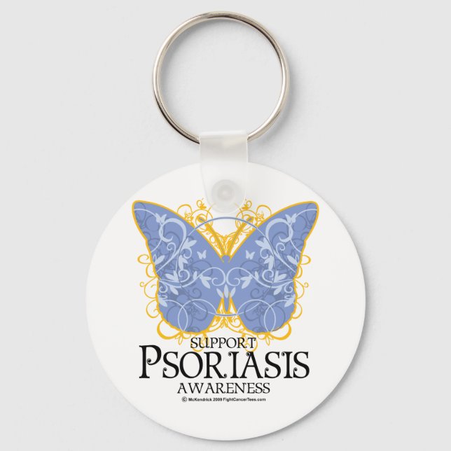 Psoriasis Butterfly Key Ring (Front)