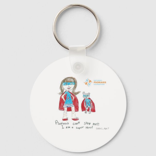 "Psoriasis can't stop me" Key Ring (Front)