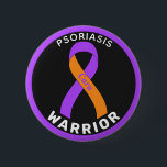 Psoriasis Warrior Ribbon Black Button<br><div class="desc">Psoriasis Warrior Ribbon Black Button for awareness and support for people with psoriasis.</div>