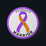 Psoriasis Warrior Ribbon White Button<br><div class="desc">Psoriasis Warrior Ribbon White Button for awareness and support for people with psoriasis.</div>
