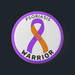 Psoriasis Warrior Ribbon White Button<br><div class="desc">Psoriasis Warrior Ribbon White Button for awareness and support for people with psoriasis.</div>