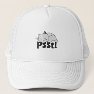 Psst Lazy cat is sleeping Trucker Hat