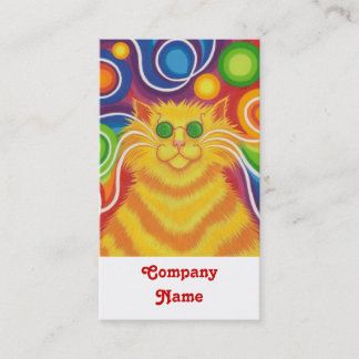 Psy-cat-delic business card portrait white back