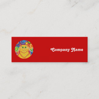 Psy-cat-delic 'company name' skinny red mini business card