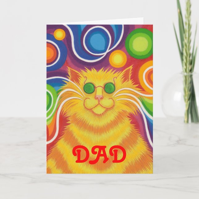 Psy-cat-delic 'Dad' father's day card (Front)