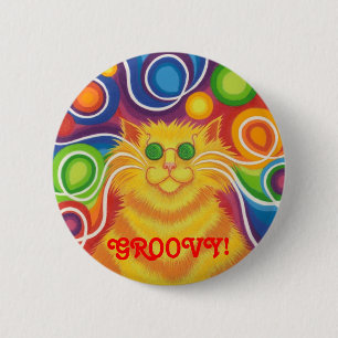 Psy-cat-delic 'Groovy!' button badge
