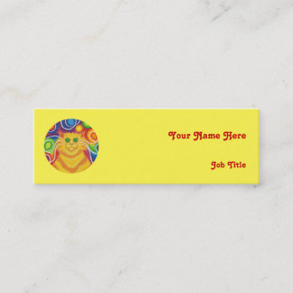 Psy-cat-delic 'name' business card skinny yellow