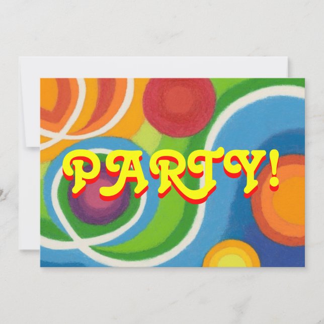 Psy-cat-delic party invitation shadow text (Front)