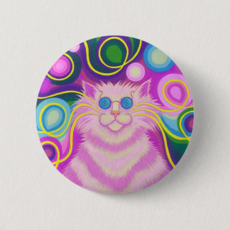 Psy-cat-delic Pink button badge